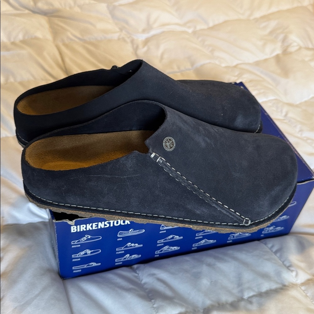 BIRKENSTOCK Zermatt Suede Leather Slip-On Midnight EU43 Reg Fit NEW W/Box